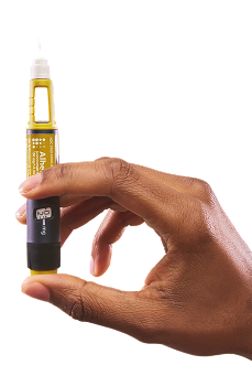Hand holding needle