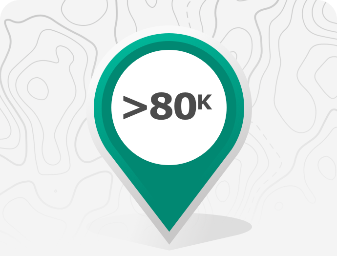 Greater than 80K